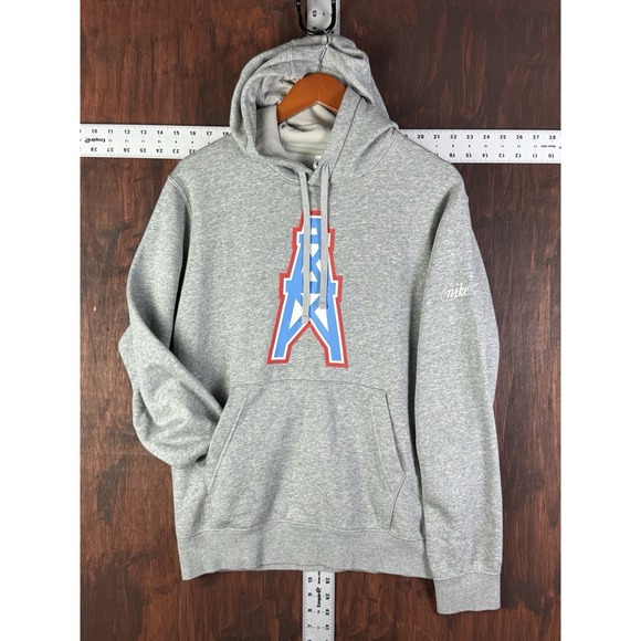 Nike Houston Oilers NFL Rewind Club Fleece Hoodie Pullover Gray Mens Small EUC - Picture 1 of 9